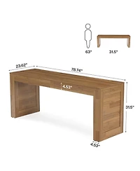 Tribesigns Two Person Desk, 78.7-Inch Extra Long Computer Office Desk, Farmhouse Double Computer Writing Table, Large Dual Gaming Table Workstation