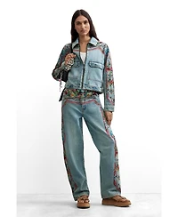 Desigual Women's Embroidered denim jacket cotton