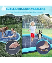 Aofar 117'' Dog Splash Pad Sprinkler Pool Outdoor