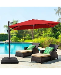 Pellebant Outdoor Patio 9X11Feet Aluminum Cantilever Umbrella with Umbrella Base
