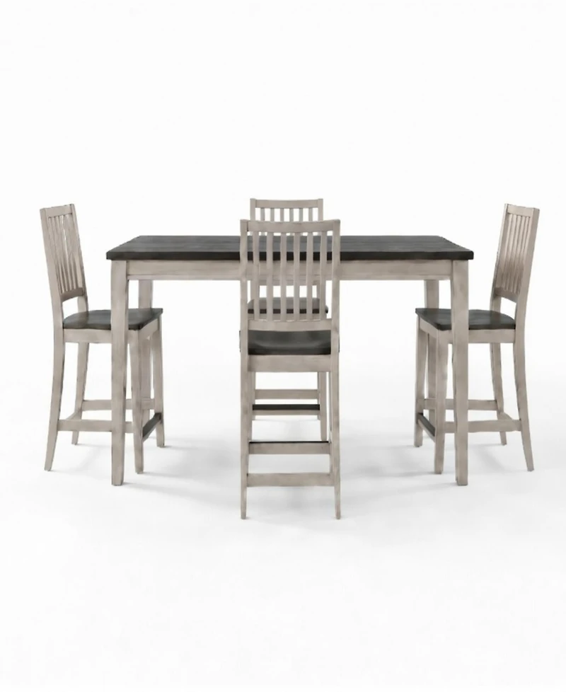 Dawnwood 5-Piece Wood Counter Height Dining Table and Side Chair Set