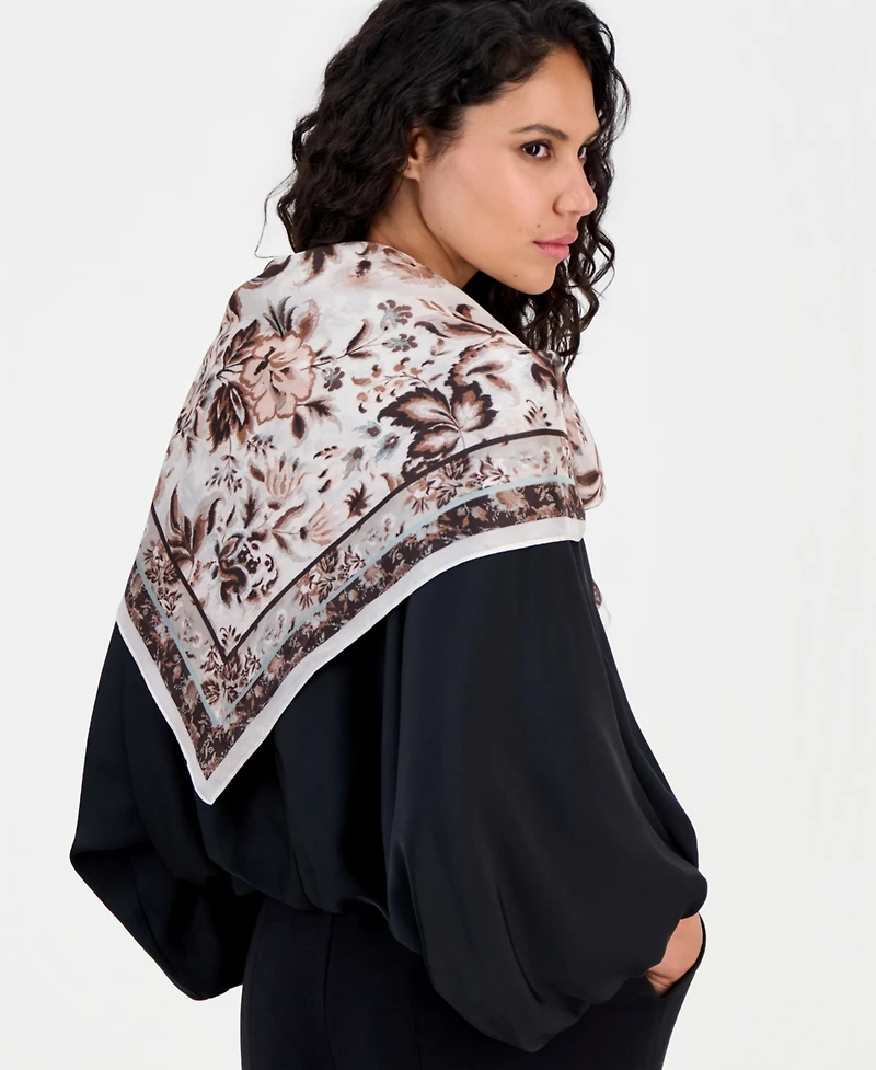 I.n.c. International Concepts Contrast Floral Square Scarf, Macy's Exclusive