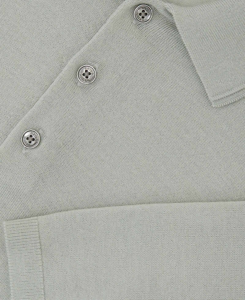 Reiss Men's Manor Half Button Merino Wool Polo Shirt