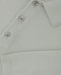 Reiss Men's Manor Half Button Merino Wool Polo Shirt