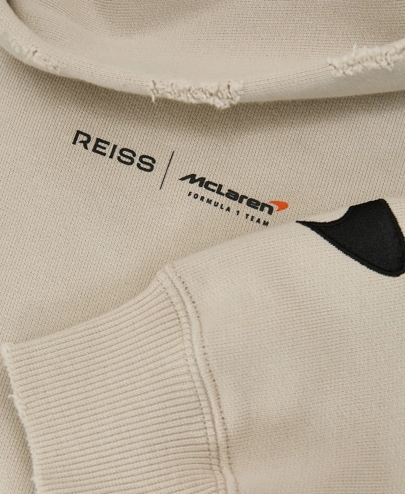 Reiss Men's Ashlam Zip Through Motorsport Embroidered Hoodie