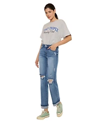 KanCan Essential Women's Carrie Mid-Rise Straight Jeans