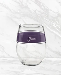 Fiesta Lavender Frame Stemless Wine Glasses, Set of 4