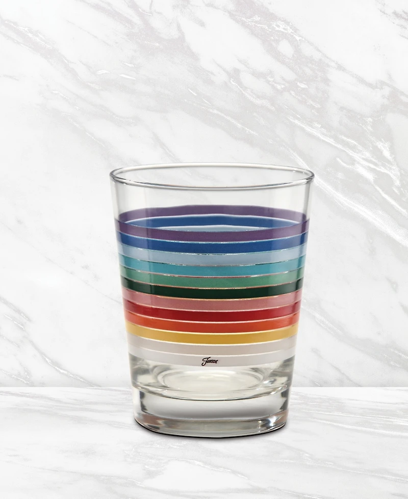 Fiesta 2026 All Colors Stripes Double Old Fashioned Glasses, Set of 6