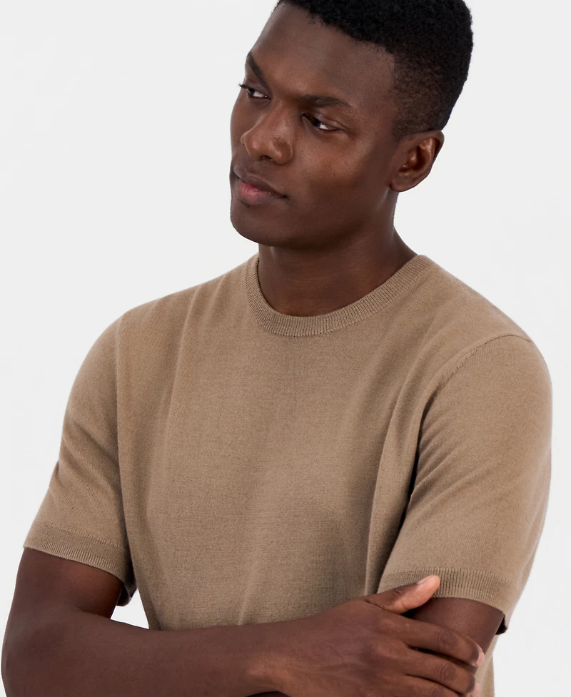Alfani Men's Novelty Merino Wool-Blend Sweater T-Shirt, Macy's Exclusive
