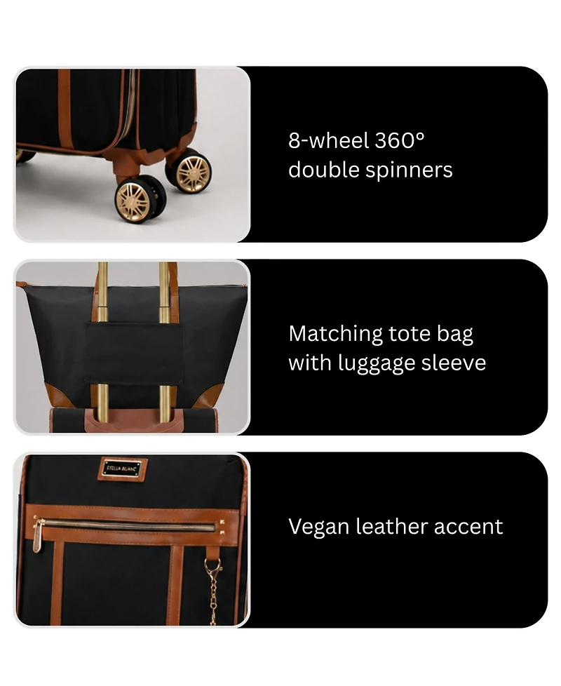 Stella Blanc Luxe2-Piece Softside Carry-On and Tote Set