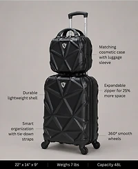 Amka Gem 2-Pc. Carry-On Hardside Cosmetic Luggage Set