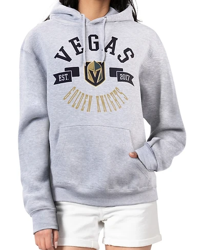 G-iii 4Her by Carl Banks Women's Heather Gray Vegas Golden Knights City Graphic Fleece Pullover Hoodie