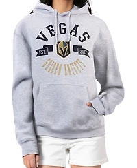 G-iii 4Her by Carl Banks Women's Heather Gray Vegas Golden Knights City Graphic Fleece Pullover Hoodie