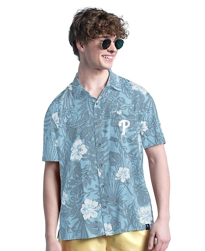 Margaritaville Men's Blue Philadelphia Phillies Palm Shade Party Button-Up Shirt