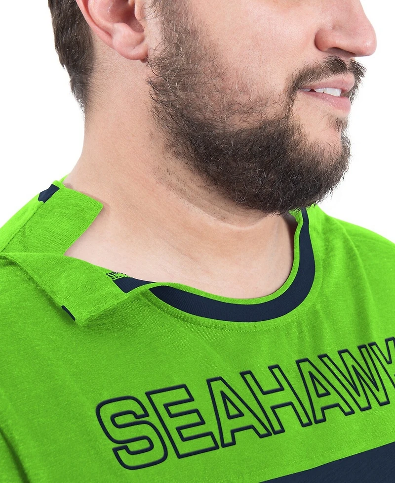 G-iii Sports by Carl Banks Men's College Navy/Neon Green Seattle Seahawks Adaptive Outlast Long Sleeve T-Shirt
