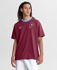 Nike Men's Burgundy Philadelphia Phillies Cooperstown Collection Ringer T-Shirt