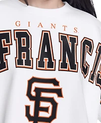 G-iii 4Her by Carl Banks Women's White San Francisco Giants Bleachers Cropped Pullover Sweatshirt