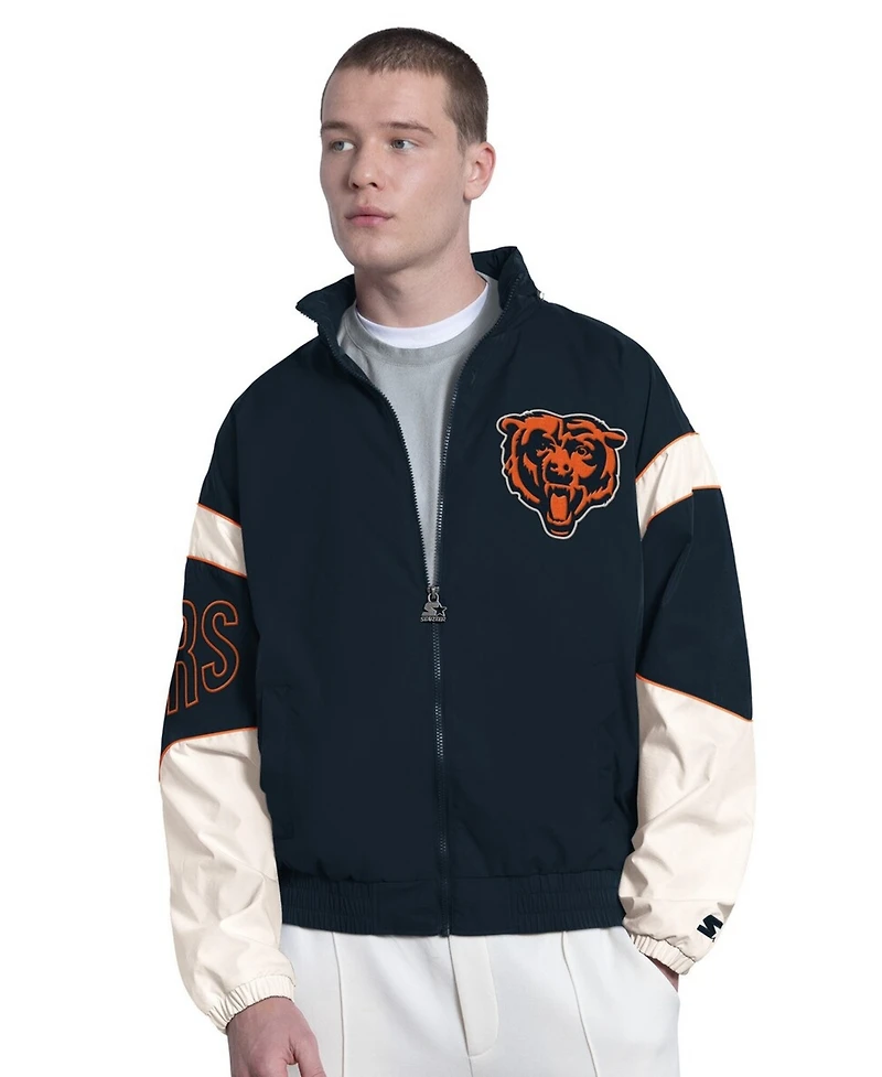 Starter Men's Navy Chicago Bears The Gust Full-Zip Hoodie