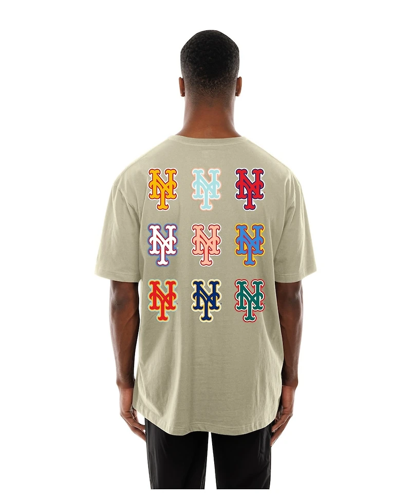 New Era Men's Cream York Mets Ransom Note Oversized T-Shirt