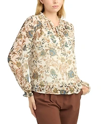 Bcx Women's Print Clip Dot Top
