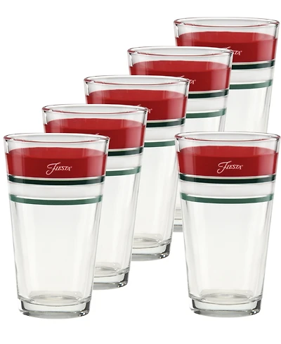 Fiesta Christmas Tapered Cooler Glasses, Set of 6