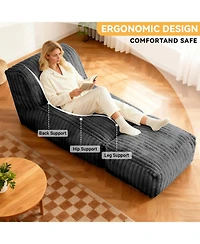 Rainsken Bean Bag Chairs for Adults Giant Chair, Corduroy Fabric Made of breathable, Convertible Sofa Bed, Living Room Bedroom Office
