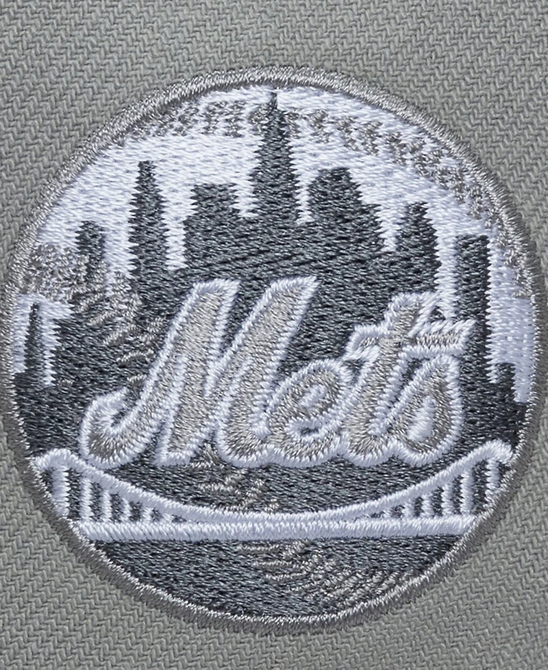 Mitchell & Ness Men's Gray New York Mets Thunderstorm Head Coach Pro-Crown Adjustable Hat