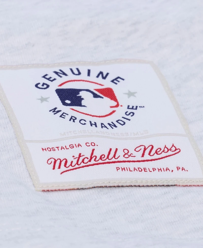 Mitchell & Ness Women's Heather Gray San Diego Padres Script Cropped Boxy T-Shirt