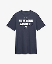 Nike Men's Heather Navy New York Yankees Stacked Tri-Blend T-Shirt
