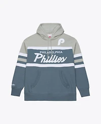Mitchell & Ness Men's Gray Philadelphia Phillies Cooperstown Collection Thunderstorm Head Coach Hoodie