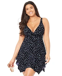 Swimsuits for All Women's Wrap Two-Piece Swimdress Set