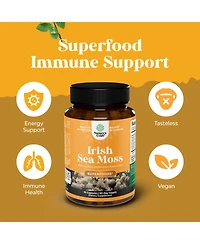 Nature's Craft Organic Irish Sea Moss Capsules, Nature's Craft, Sea Moss and Bladderwrack, 90 Capsules