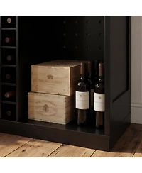 Homsee Modern Wine Cabinet - Coffee Bar Cabinet with 9 Drawers | Storage Sideboard with Wine Glass Holder for Living Room