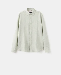 Mango Men's Linen Striped Regular-Fit Shirt