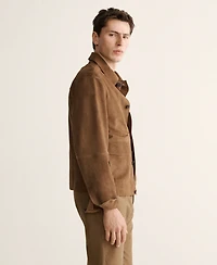 Mango Men's Leather Pockets Jacket