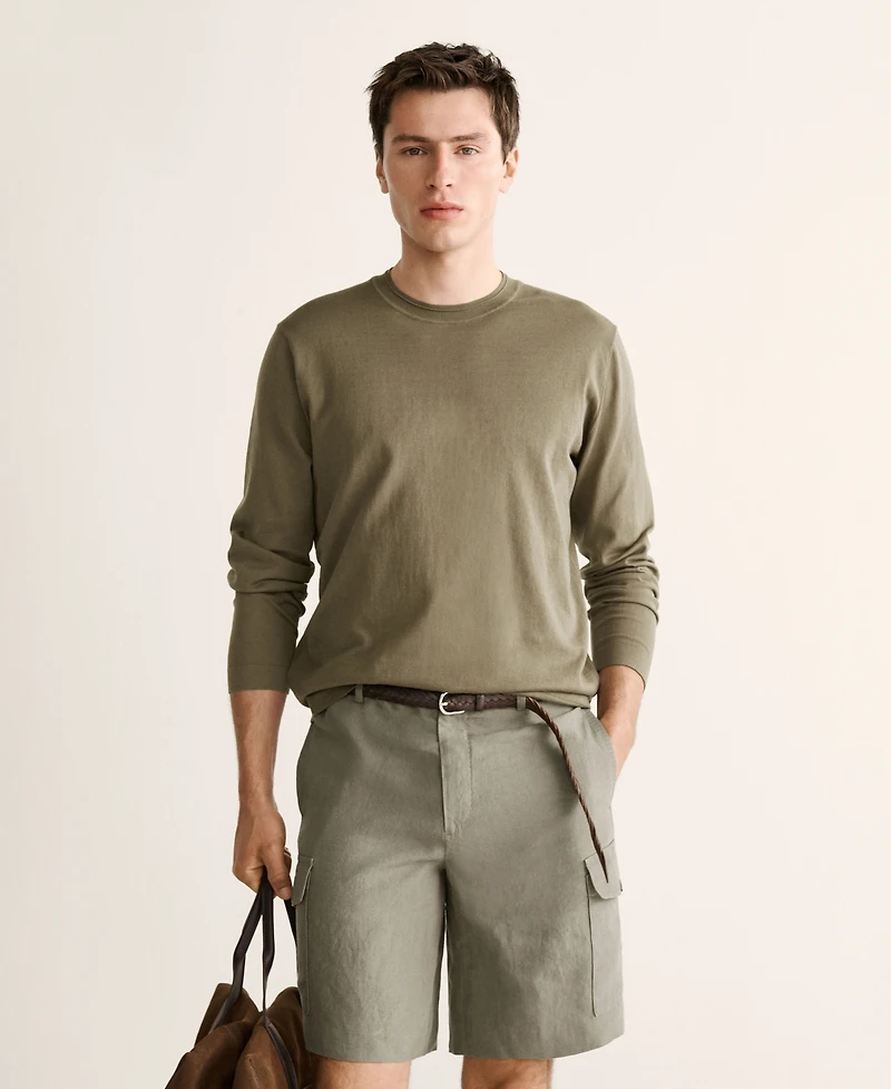 Mango Men's Fine-Knit Cotton Sweater
