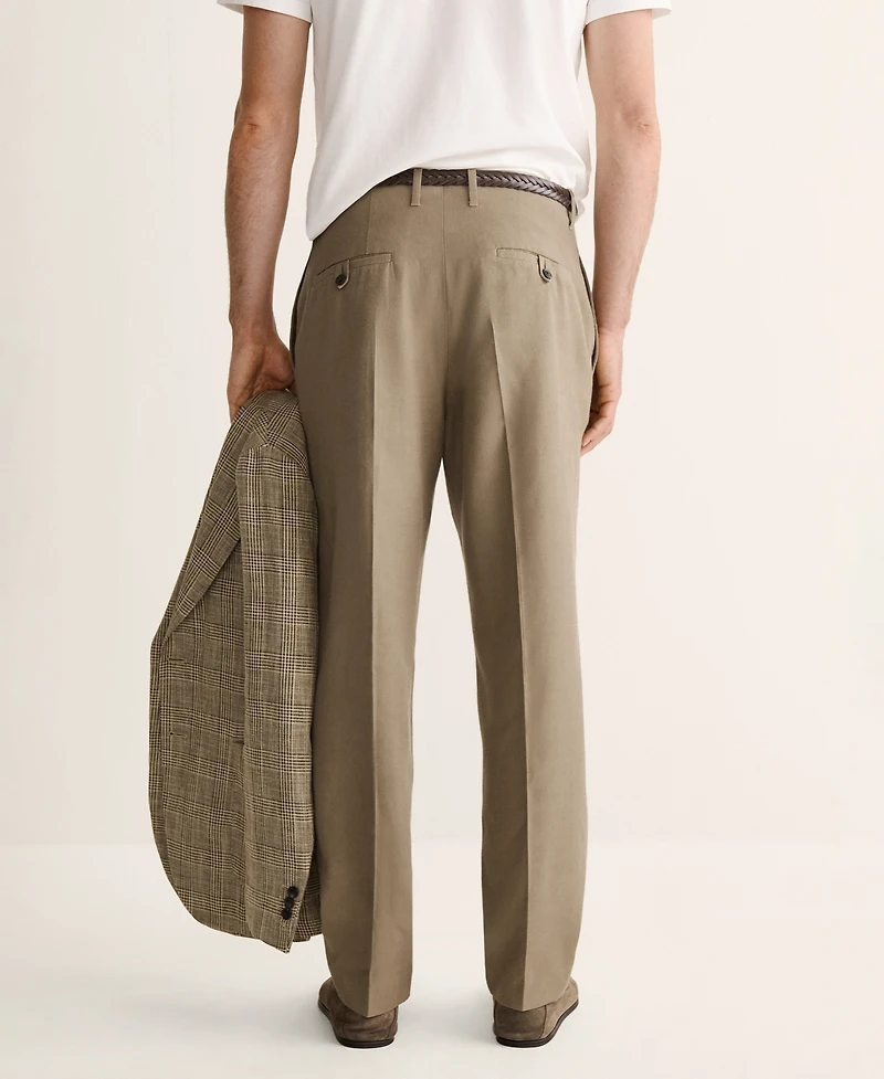 Mango Men's Regular-Fit Pleated Pants