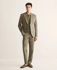 Mango Men's Wool Cotton Slim Fit Suit Pants