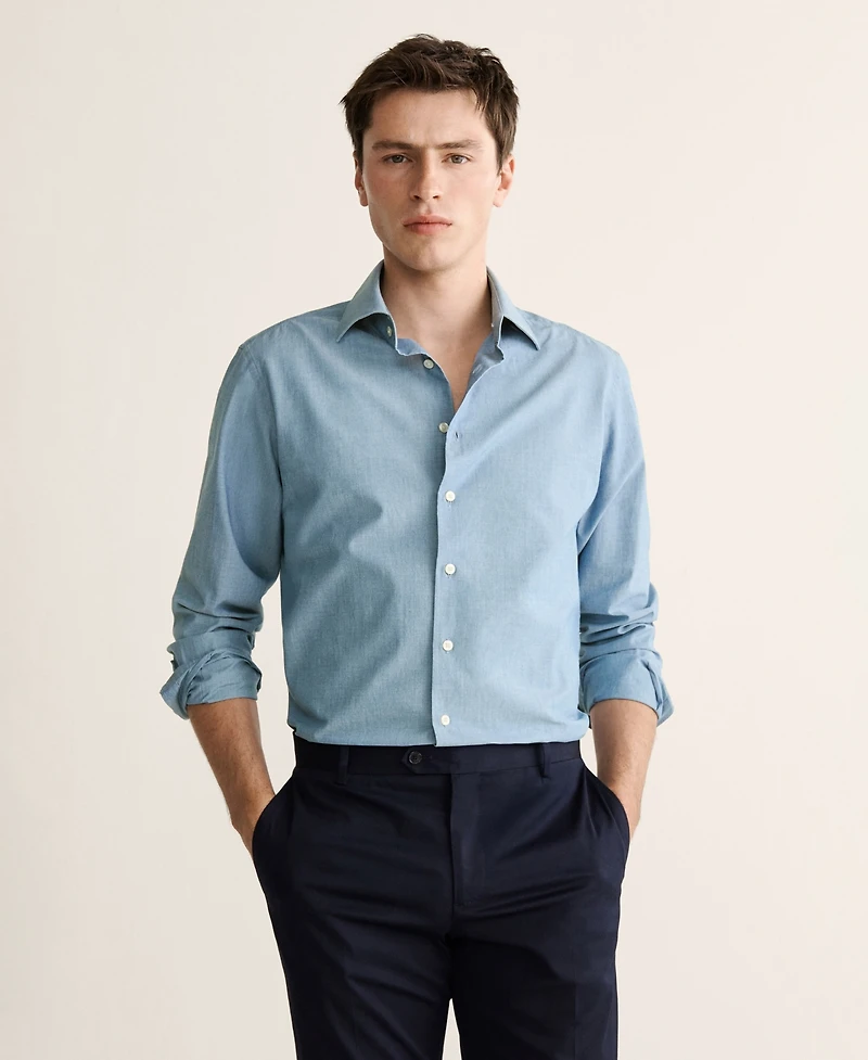 Mango Men's Cotton Slim Fit Shirt