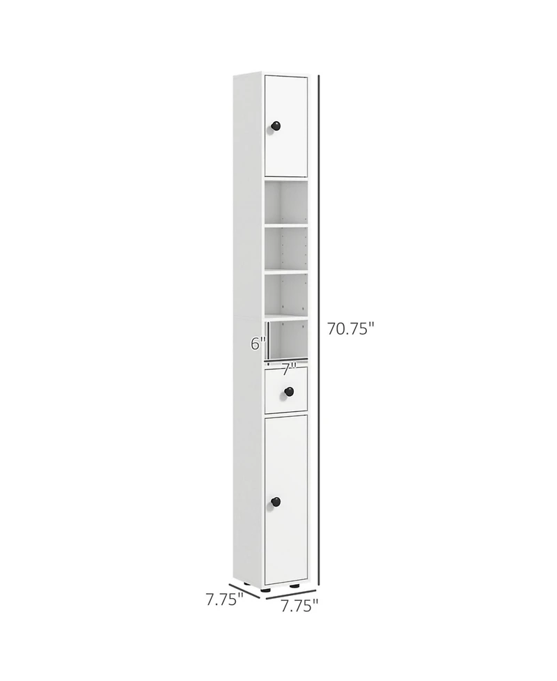 Phying 71 Inch Bathroom Storage Cabinet Freestanding Organizer With Adjustable Inner Shelves Multifunctional Slim Floor Cabinet For Bathroom