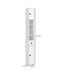 Phying 71 Inch Bathroom Storage Cabinet Freestanding Organizer With Adjustable Inner Shelves Multifunctional Slim Floor Cabinet For Bathroom