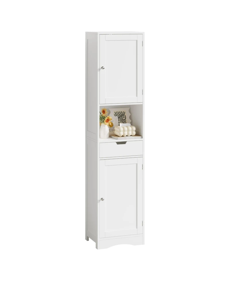 Midola 67" Tall Bathroom Cabinet with 2 Doors and 1 Drawer, Narrow Bathroom Storage Cabinets with Adjustable Shelves, Bathroom Floor Organizer