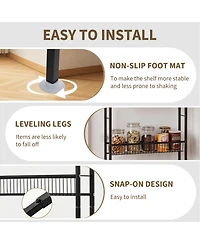 homfan Slim Space-Saving 5-Tier Bathroom Shelf - Tall Narrow Freestanding Storage Rack with Anti-Slip Base - for Behind Door, Kitchen, Laundry Room