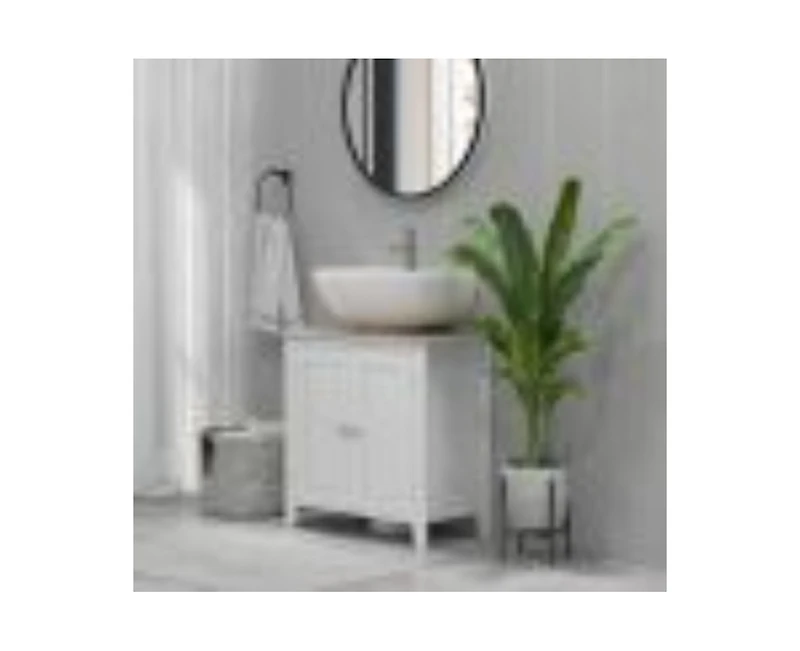 Busdays Pedestal Sink Storage Cabinet Under Sink Cabinet with U Shape and Adjustable Internal Shelf