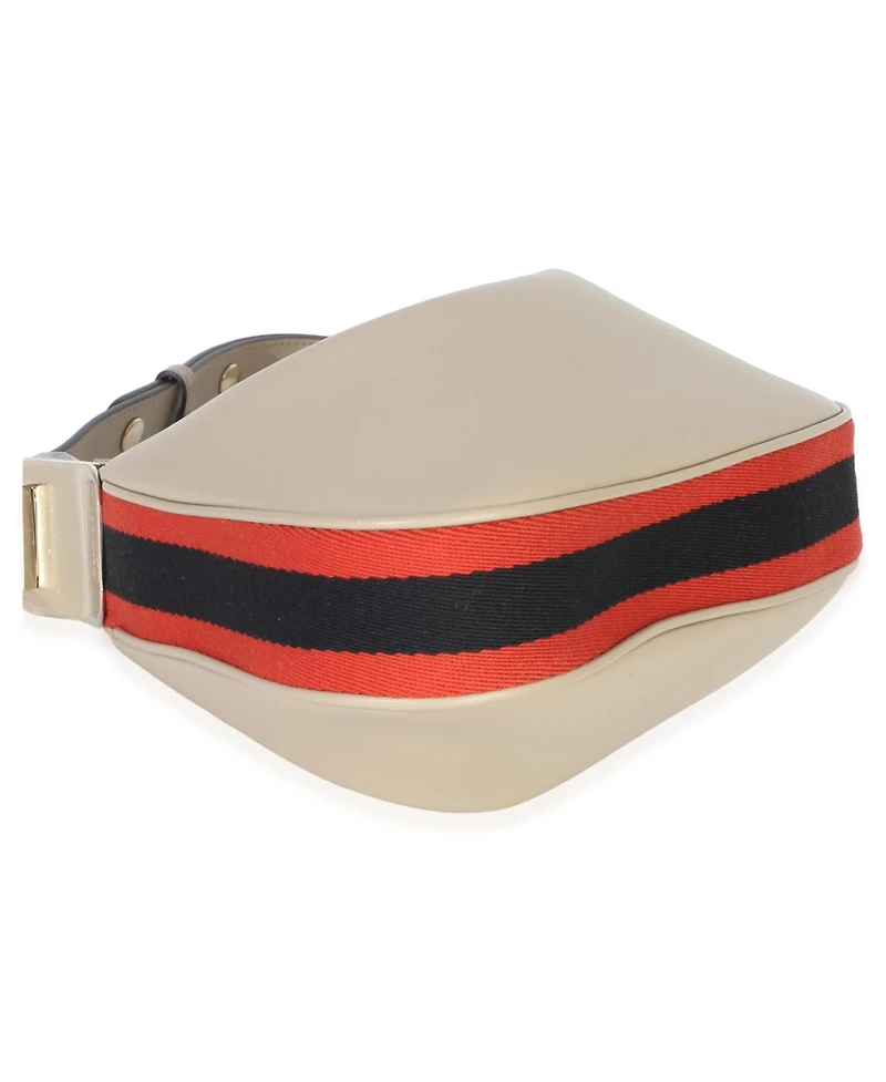 Pre-Owned Gucci Beige Smooth Calfskin Web Small Attache Shoulder Bag