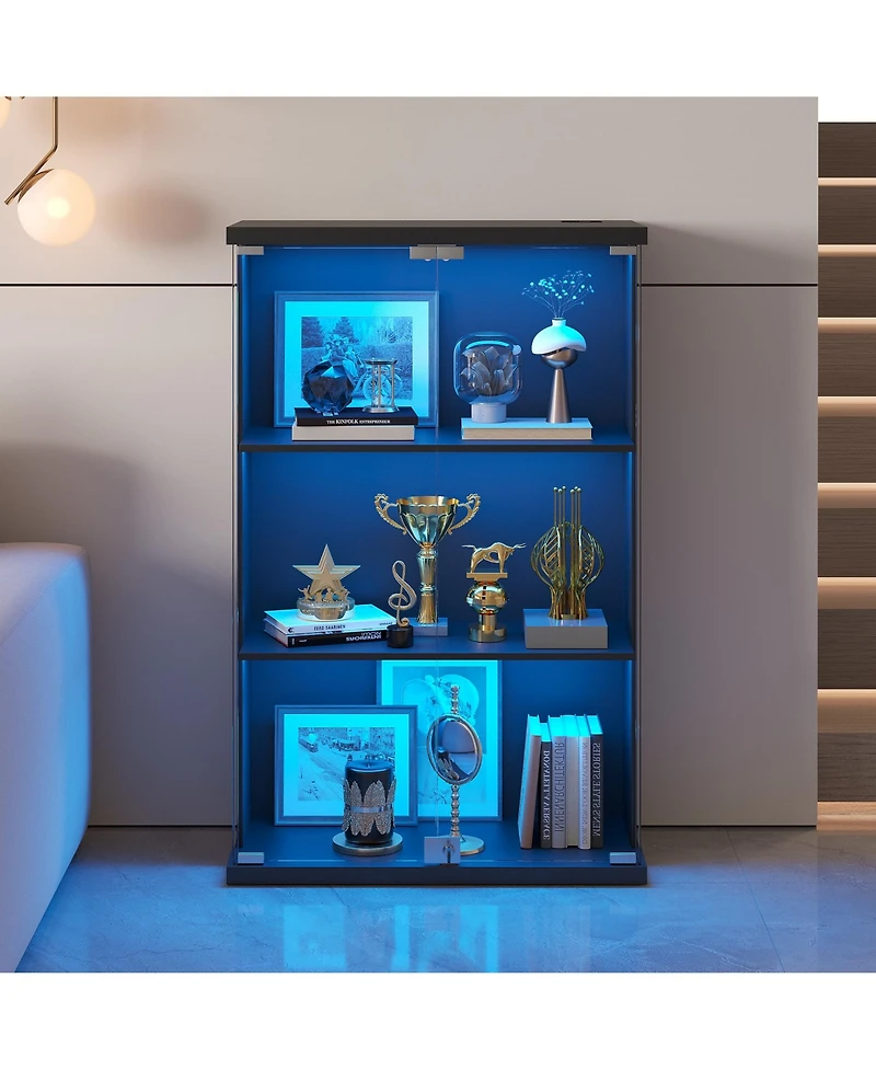 Vlsrka Rgb Display Cabinet with Glass Doors