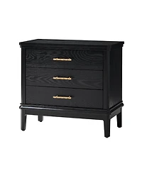 Hulala Home Rosalie Transitional 26"Tall 3-Drawer End Table with Built-in Charging Station