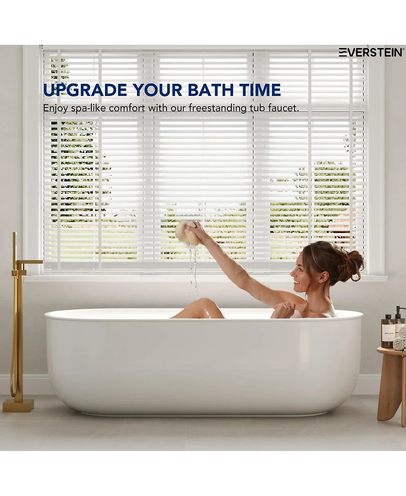 Everstein Single Handle Floor Tub Spout Bathroom Faucet with Diverter
