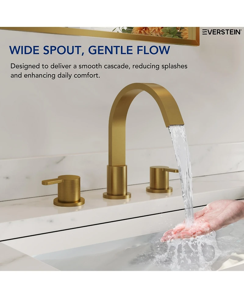 Everstein Widespread Bathroom Faucet 3 Hole 2-handle Sink with Drain Assembly