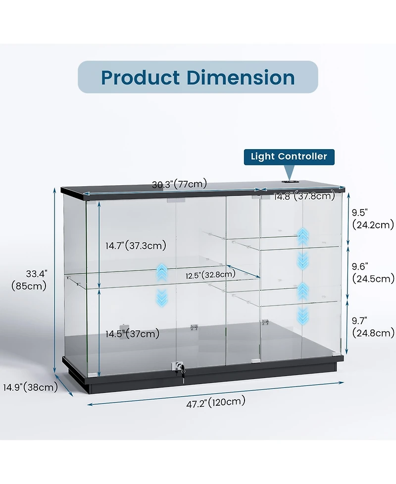 Vlsrka Rgb Glass Display Cabinet with Human Body Sensor